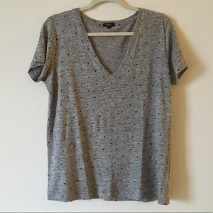 Rails, basic grey tee with star pattern detail, S